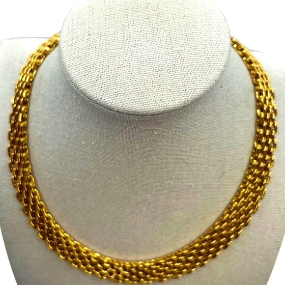 Vintage Gold-Tone Multi-Strand Chain Necklace - Picture 2 of 6